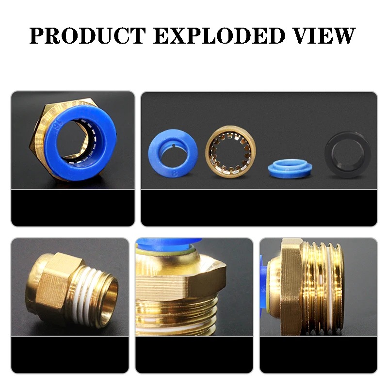 50 Peças Conectores Pneumático - Compression Fitting Brass avaliação e preço